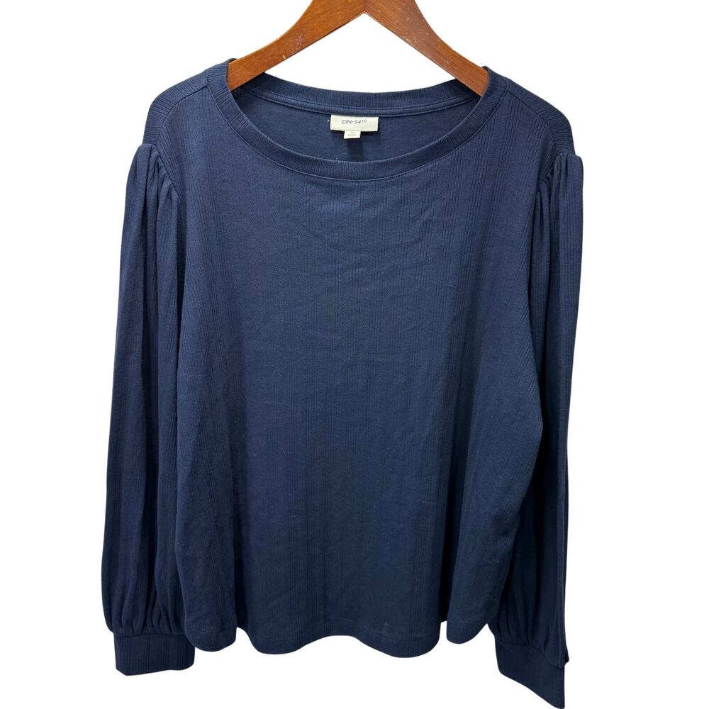 Macy's On 34th St. Plus Slub Top 2X Relaxed Fit NEW # G693
